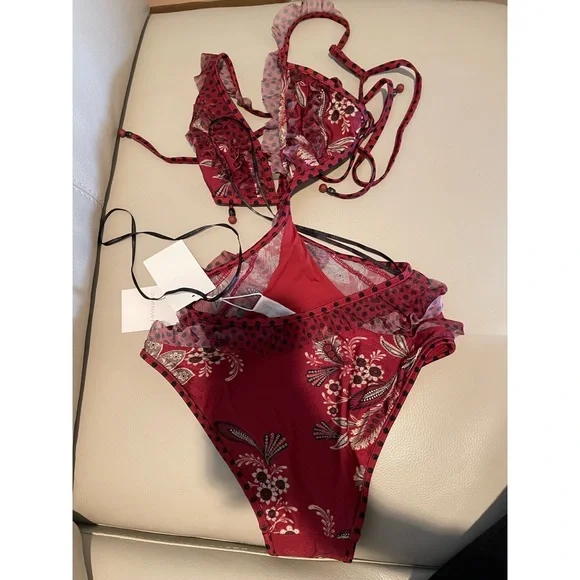 Zimmermann ruffle trim swimsuit AU 0 - Picture 8 of 10